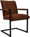 HSM Collection-Eetkamerstoel Boston S/2-56x68x89-Bruin/Zwart-Stof/Metaal