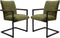HSM Collection-Eetkamerstoel Boston S/2-56x68x89-Groen/Zwart-Stof/Metaal