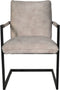 HSM Collection-Eetkamerstoel Boston S/2-56x68x89-Naturel/Zwart-Stof/Metaal