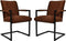 HSM Collection-Eetkamerstoel Boston S/2-56x68x89-Bruin/Zwart-Stof/Metaal