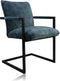 HSM Collection-Eetkamerstoel Boston S/2-56x68x89-Blauw/Zwart-Stof/Metaal