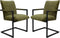 HSM Collection-Eetkamerstoel Boston S/2-56x68x89-Groen/Zwart-Stof/Metaal