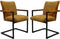 HSM Collection-Eetkamerstoel Boston S/2-56x68x89-Goud/Zwart-Stof/Metaal