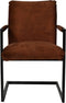 HSM Collection-Eetkamerstoel Boston S/2-56x68x89-Bruin/Zwart-Stof/Metaal