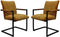 HSM Collection-Eetkamerstoel Boston S/2-56x68x89-Goud/Zwart-Stof/Metaal