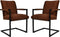 HSM Collection-Eetkamerstoel Boston S/2-56x68x89-Bruin/Zwart-Stof/Metaal