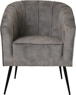 HSM Collection-Eetkamerstoel Chester-60x63x83-Dolfijn Grijs/Zwart-Stof/Metaal