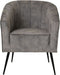 HSM Collection-Eetkamerstoel Chester-60x63x83-Dolfijn Grijs/Zwart-Stof/Metaal