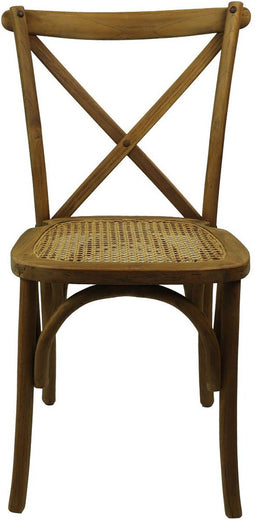 HSM Collection-Eetkamerstoel Cross-48x45x90-Naturel-Rotan/Teak