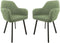 HSM Collection Eetkamerstoel Demi Lichtgroen/Zwart Teddy/Metaal Set van 2