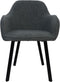 HSM Collection-Eetkamerstoel Demi S/2-60x54x82.5-Licht Grijs/Zwart-Stof/Metaal