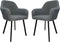 HSM Collection-Eetkamerstoel Demi S/2-60x54x82.5-Licht Grijs/Zwart-Stof/Metaal