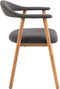 HSM Collection-Eetkamerstoel Ella Met Arm S/2-56x54x76-Grijs/White Pigmented-Stof/Eiken