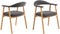 HSM Collection-Eetkamerstoel Ella Met Arm S/2-56x54x76-Grijs/White Pigmented-Stof/Eiken