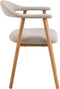 HSM Collection-Eetkamerstoel Ella Met Arm S/2-56x54x76-Zand/White Pigmented-Stof/Eiken