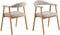 HSM Collection-Eetkamerstoel Ella Met Arm S/2-56x54x76-Zand/White Pigmented-Stof/Eiken