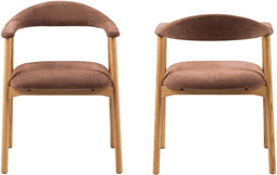 HSM Collection-Eetkamerstoel Ella Met Arm S/2-56x54x76-Terracotta/White Pigmented-Stof/Eiken