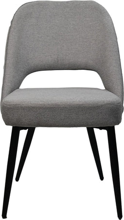 HSM Collection-Eetkamerstoel Jenna S/2-62x54x87-Licht Grijs/Zwart-Katoen/Metaal