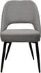 HSM Collection-Eetkamerstoel Jenna S/2-62x54x87-Licht Grijs/Zwart-Katoen/Metaal