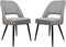 HSM Collection-Eetkamerstoel Jenna S/2-62x54x87-Licht Grijs/Zwart-Katoen/Metaal