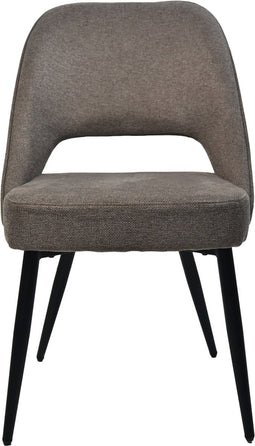 HSM Collection -Eetkamerstoel Jenna - Set van 2 - 62x54x87 - bruin/zwart - Katoe