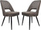HSM Collection -Eetkamerstoel Jenna - Set van 2 - 62x54x87 - bruin/zwart - Katoe