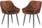 HSM Collection-Eetkamerstoel Liverpool S/2-56x61x79-Bruin/Zwart-Stof/Metaal