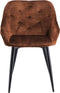HSM Collection-Eetkamerstoel Liverpool S/2-56x61x79-Bruin/Zwart-Stof/Metaal