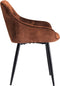 HSM Collection-Eetkamerstoel Liverpool S/2-56x61x79-Bruin/Zwart-Stof/Metaal