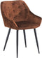 HSM Collection-Eetkamerstoel Liverpool S/2-56x61x79-Bruin/Zwart-Stof/Metaal