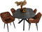 HSM Collection-Eetkamerstoel Liverpool S/2-56x61x79-Bruin/Zwart-Stof/Metaal