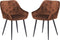 HSM Collection-Eetkamerstoel Liverpool S/2-56x61x79-Bruin/Zwart-Stof/Metaal