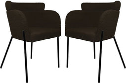 HSM Collection-Eetkamerstoel Luca S/2-57x60x81-Bruin/Zwart-Stof/Metaal