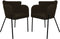 HSM Collection-Eetkamerstoel Luca S/2-57x60x81-Bruin/Zwart-Stof/Metaal