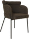 HSM Collection-Eetkamerstoel Luca S/2-57x60x81-Bruin/Zwart-Stof/Metaal