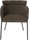 HSM Collection-Eetkamerstoel Luca S/2-57x60x81-Bruin/Zwart-Stof/Metaal