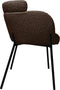 HSM Collection-Eetkamerstoel Luca S/2-57x60x81-Bruin/Zwart-Stof/Metaal