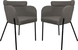 HSM Collection-Eetkamerstoel Luca S/2-57x60x81-Licht Grijs/Zwart-Stof/Metaal