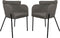 HSM Collection-Eetkamerstoel Luca S/2-57x60x81-Licht Grijs/Zwart-Stof/Metaal