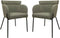 HSM Collection-Eetkamerstoel Luca S/2-57x60x81-Licht Grijs/Zwart-Stof/Metaal