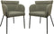 HSM Collection-Eetkamerstoel Luca S/2-57x60x81-Licht Grijs/Zwart-Stof/Metaal