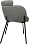HSM Collection-Eetkamerstoel Luca S/2-57x60x81-Licht Grijs/Zwart-Stof/Metaal