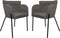 HSM Collection-Eetkamerstoel Luca S/2-57x60x81-Licht Grijs/Zwart-Stof/Metaal
