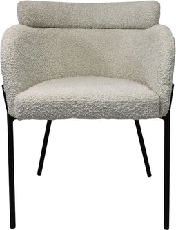 HSM Collection-Eetkamerstoel Luca S/2-57x60x81-Wit/Zwart-Stof/Metaal