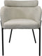 HSM Collection-Eetkamerstoel Luca S/2-57x60x81-Wit/Zwart-Stof/Metaal