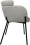 HSM Collection-Eetkamerstoel Luca S/2-57x60x81-Wit/Zwart-Stof/Metaal