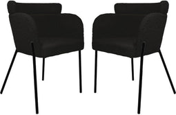 HSM Collection-Eetkamerstoel Luca S/2-57x60x81-Antraciet/Zwart-Stof/Metaal