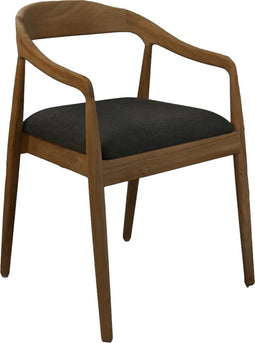 HSM Collection-Eetkamerstoel Modena + zitting-55x41x78-Naturel/Antraciet-Teak/Stof