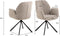 HSM Collection-Eetkamerstoel Nora + Armleuning-90x62x61-Donker Grijs/Mat Zwart-Stof/Metaal