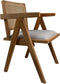HSM Collection-Eetkamerstoel Phi+ zitting-52x54x83-Naturel/Grijs-Teak/Stof